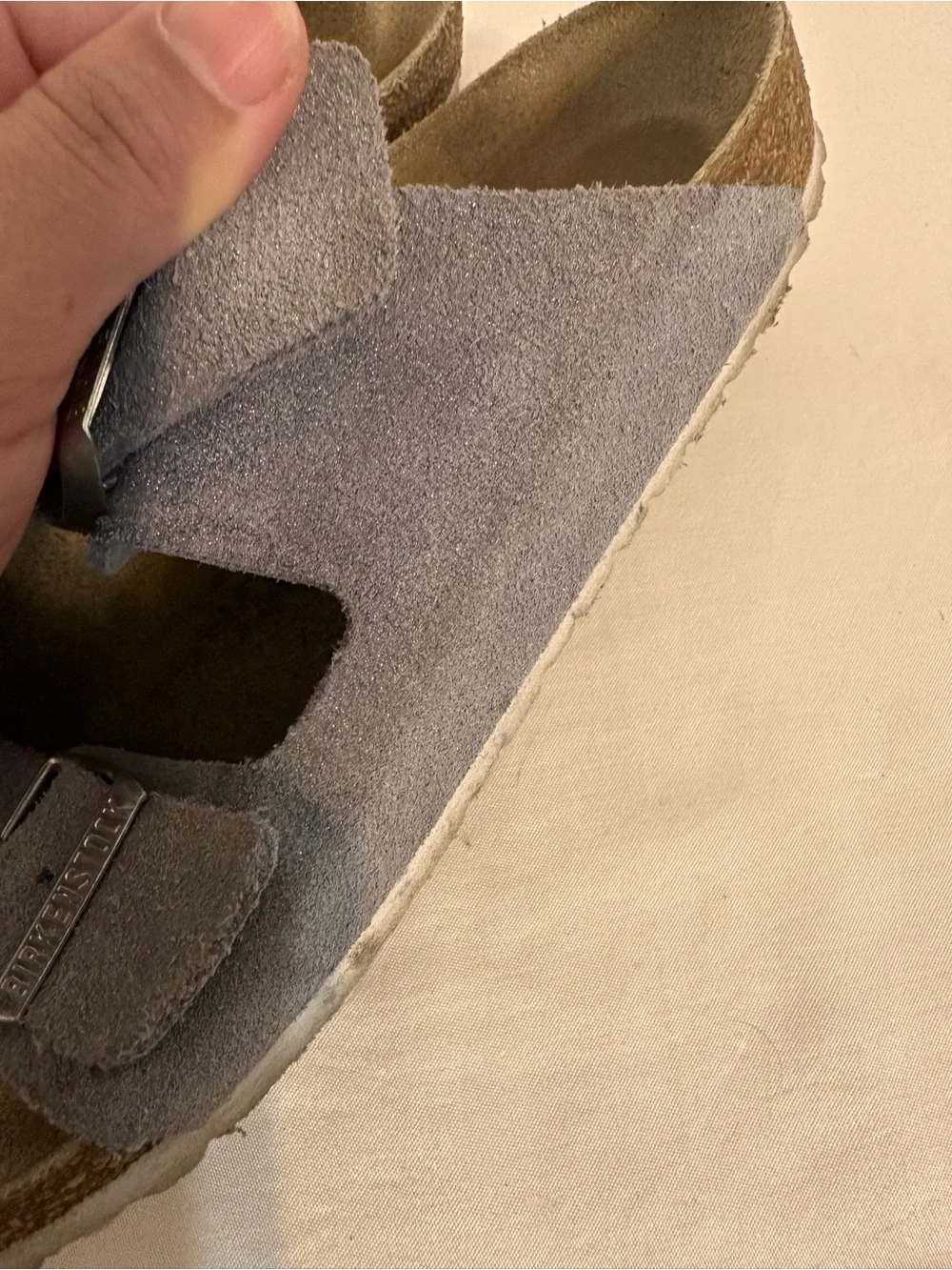 Birkenstock  women’s  Suede Double Strap Sandals in Gray